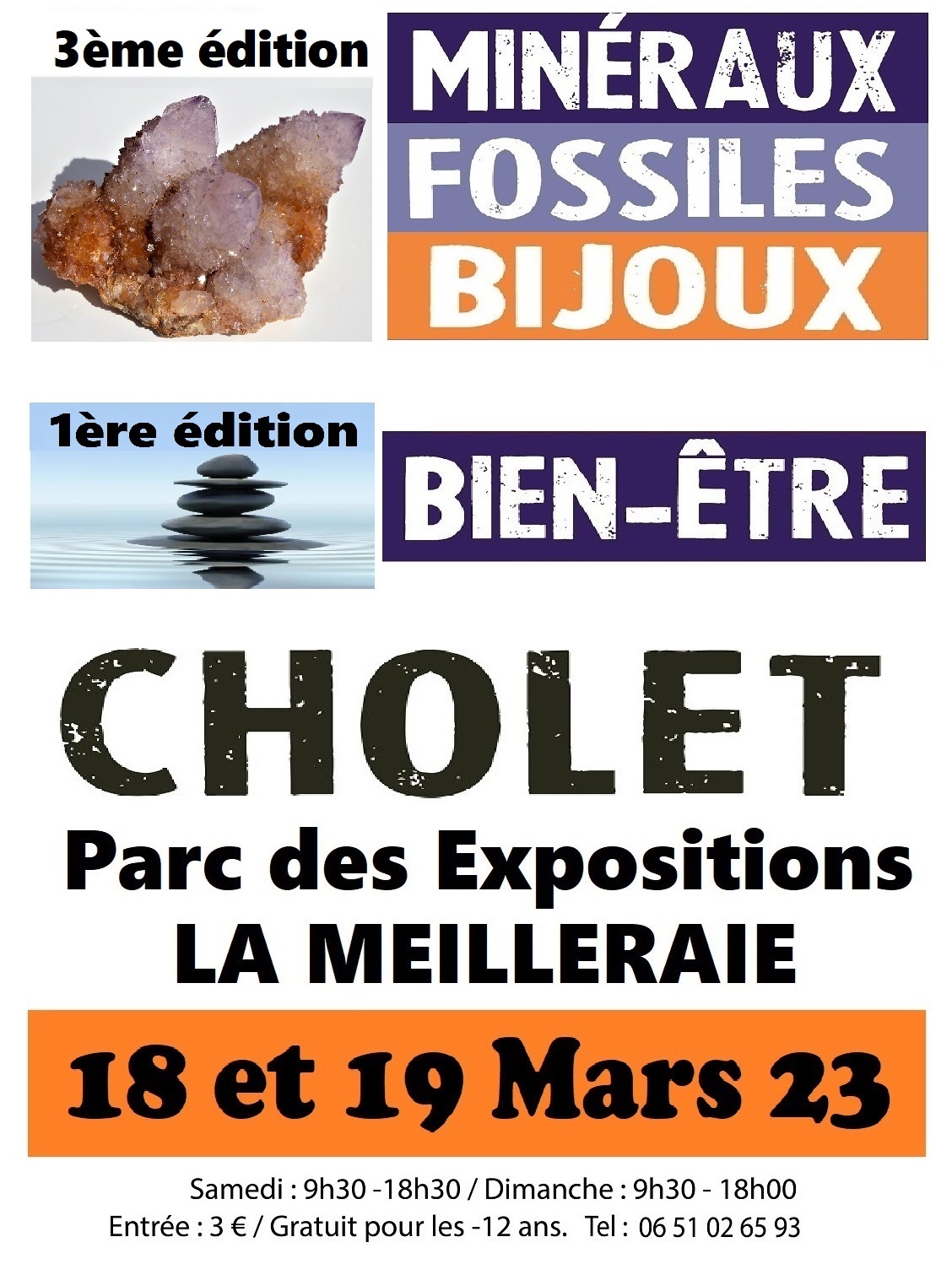 Salon des Minéraux et du Bien-être Cholet Mars 2023